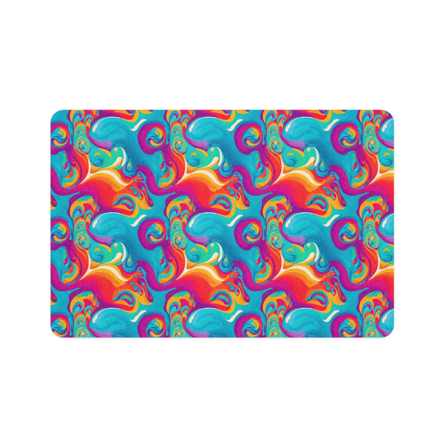 Rainbow Ripple Pet Food Mat (12x18)