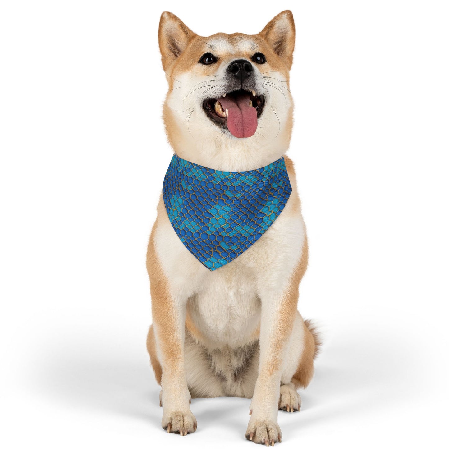 Hexagonal Harmony Pet Bandana Collar