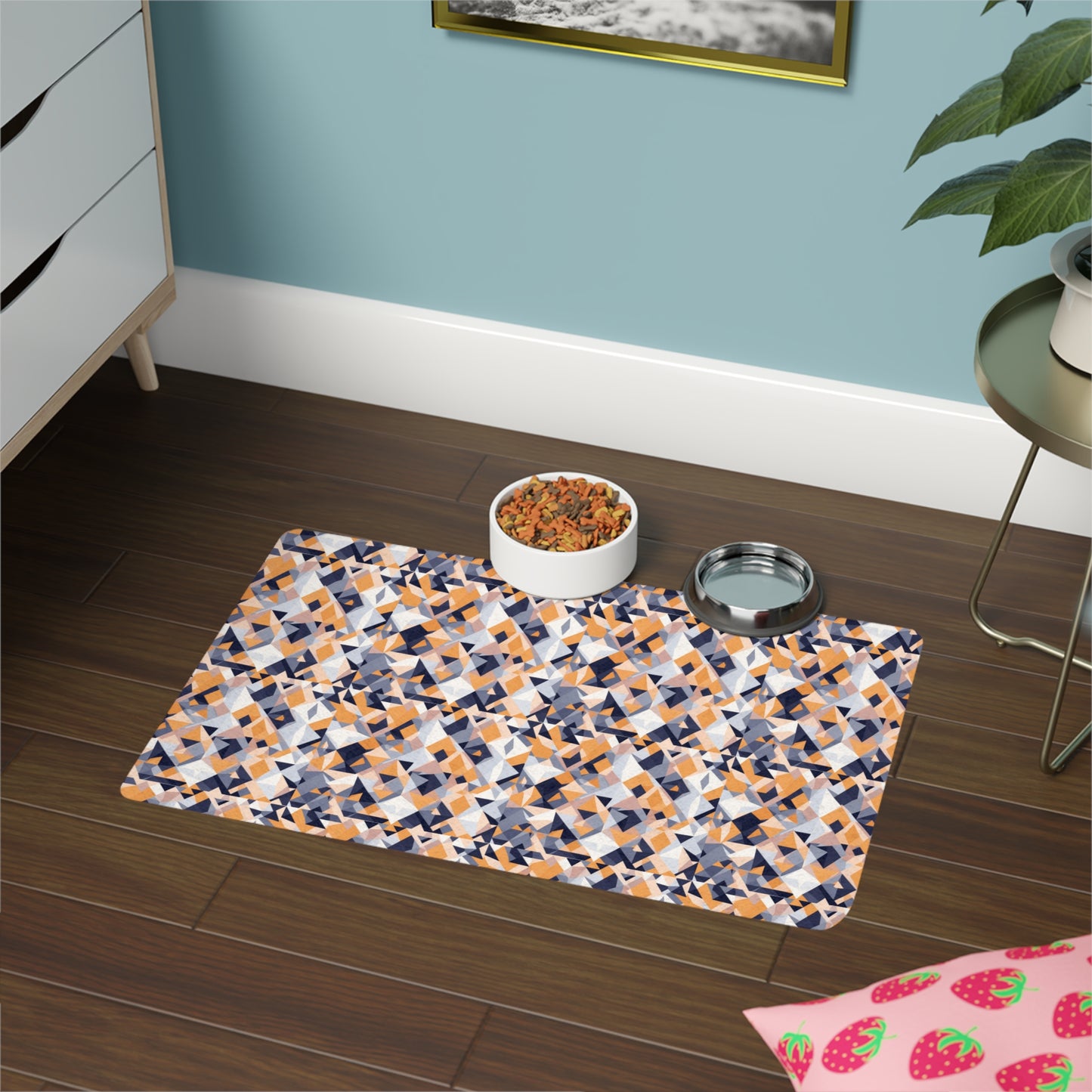 Geometric Groove Pet Food Mat (12x18)