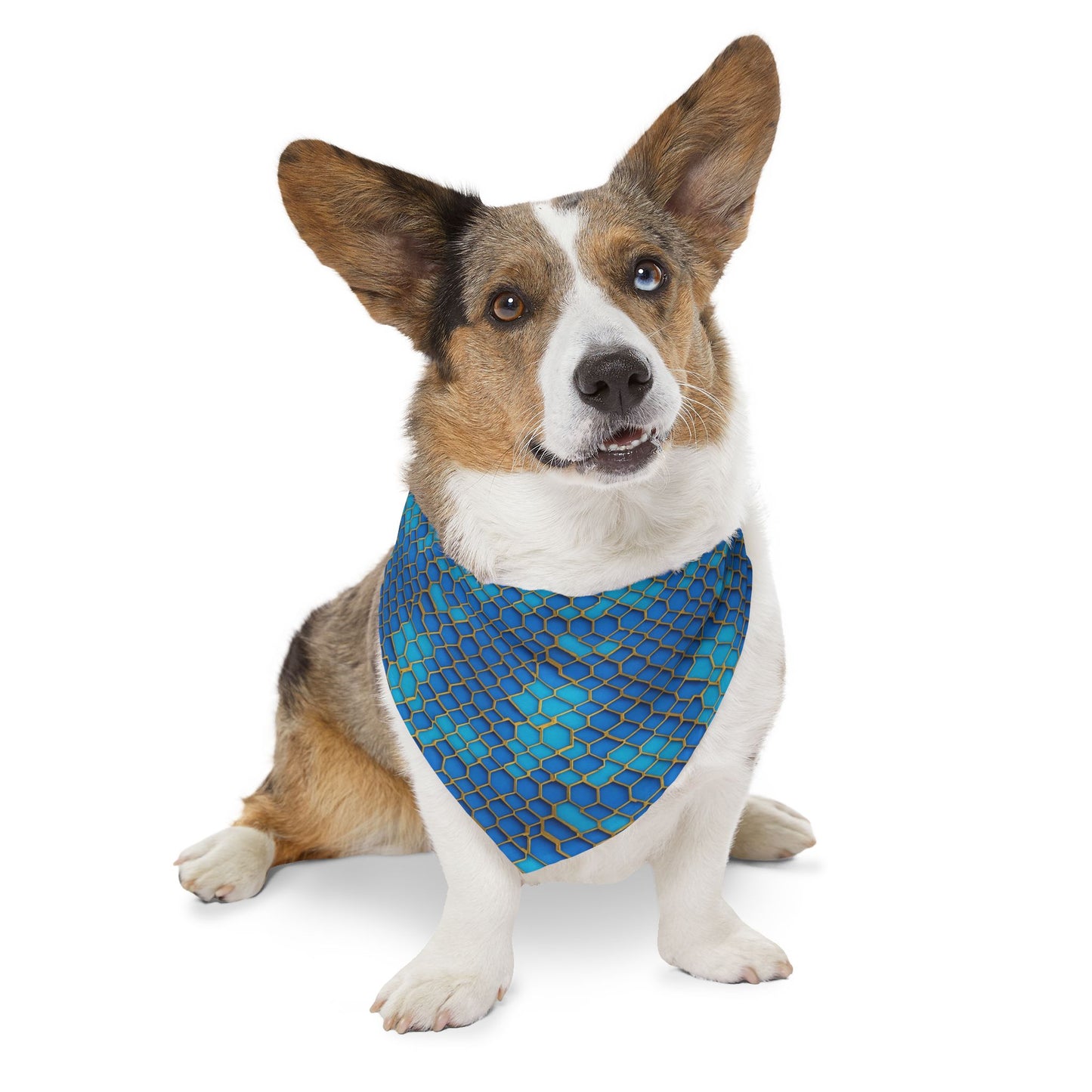 Hexagonal Harmony Pet Bandana Collar