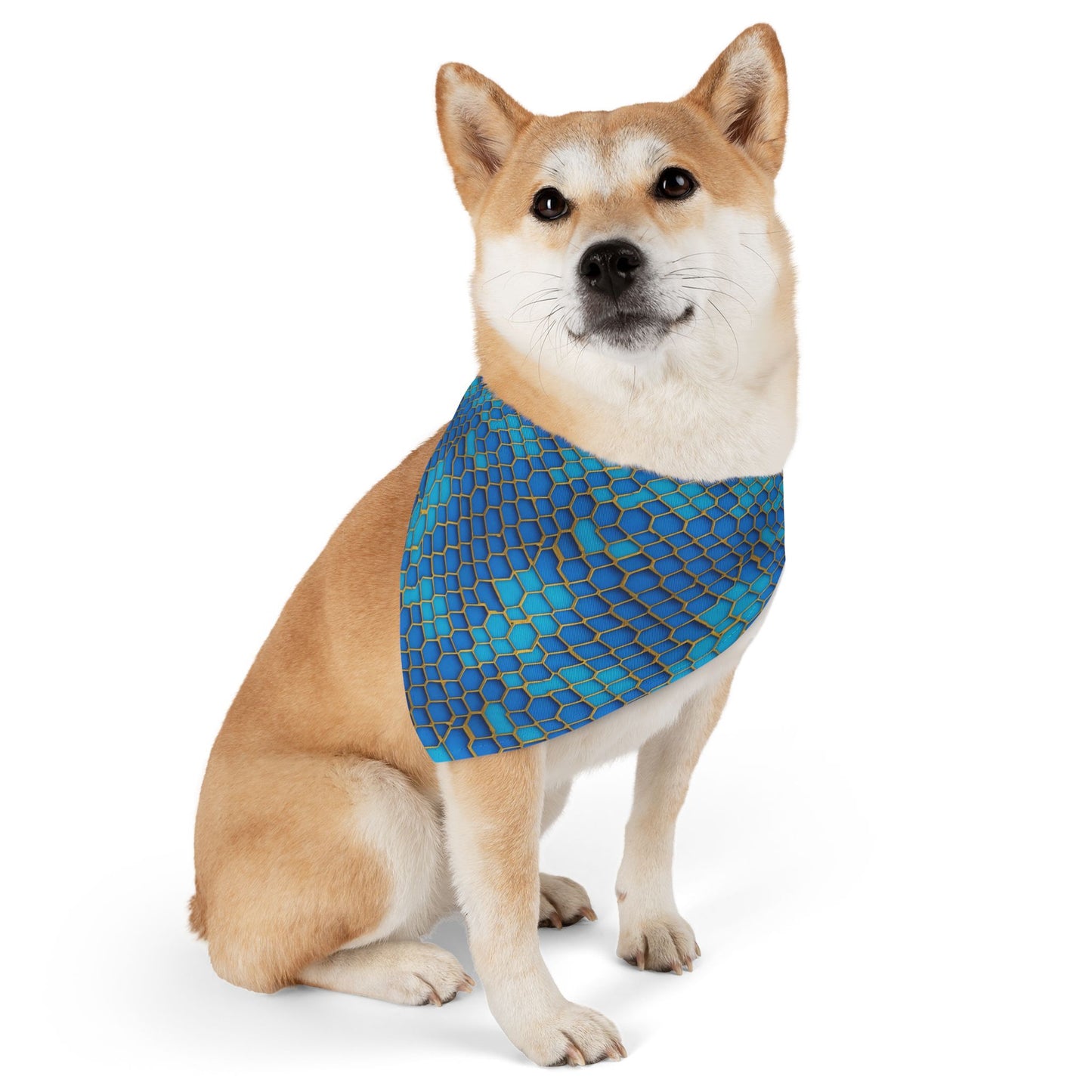 Hexagonal Harmony Pet Bandana Collar