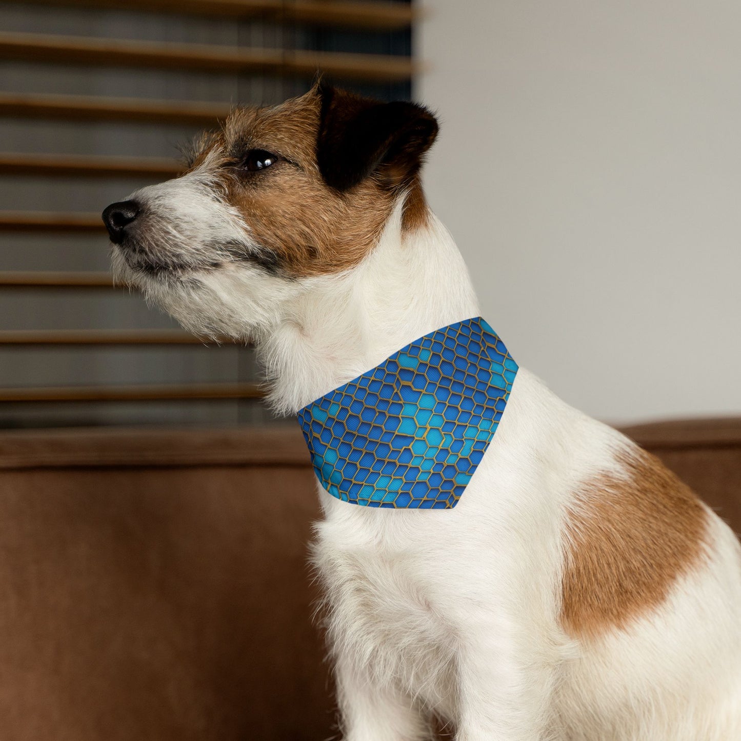 Hexagonal Harmony Pet Bandana Collar