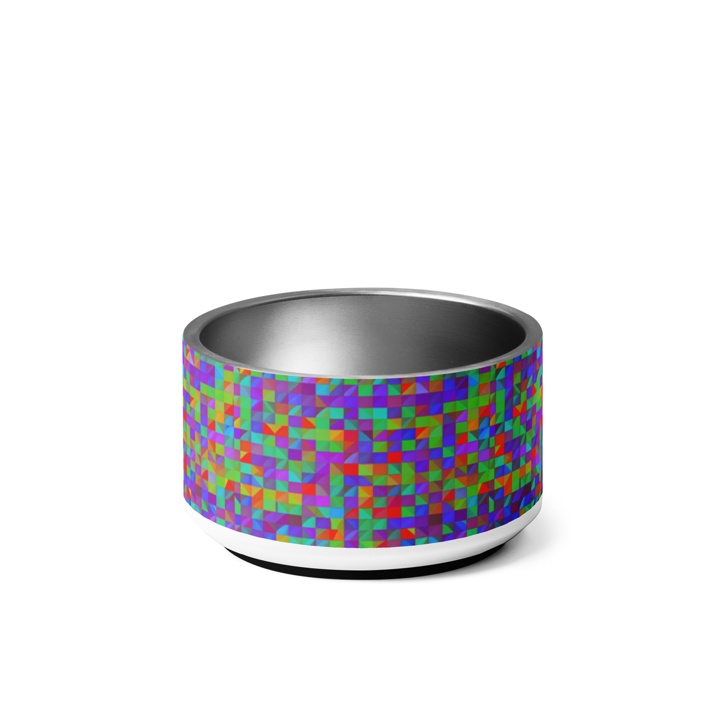 Prism Patterns Stainless Steel Pet Bowl