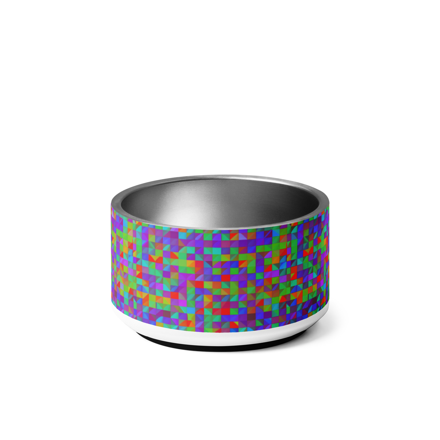 Prism Patterns Stainless Steel Pet Bowl