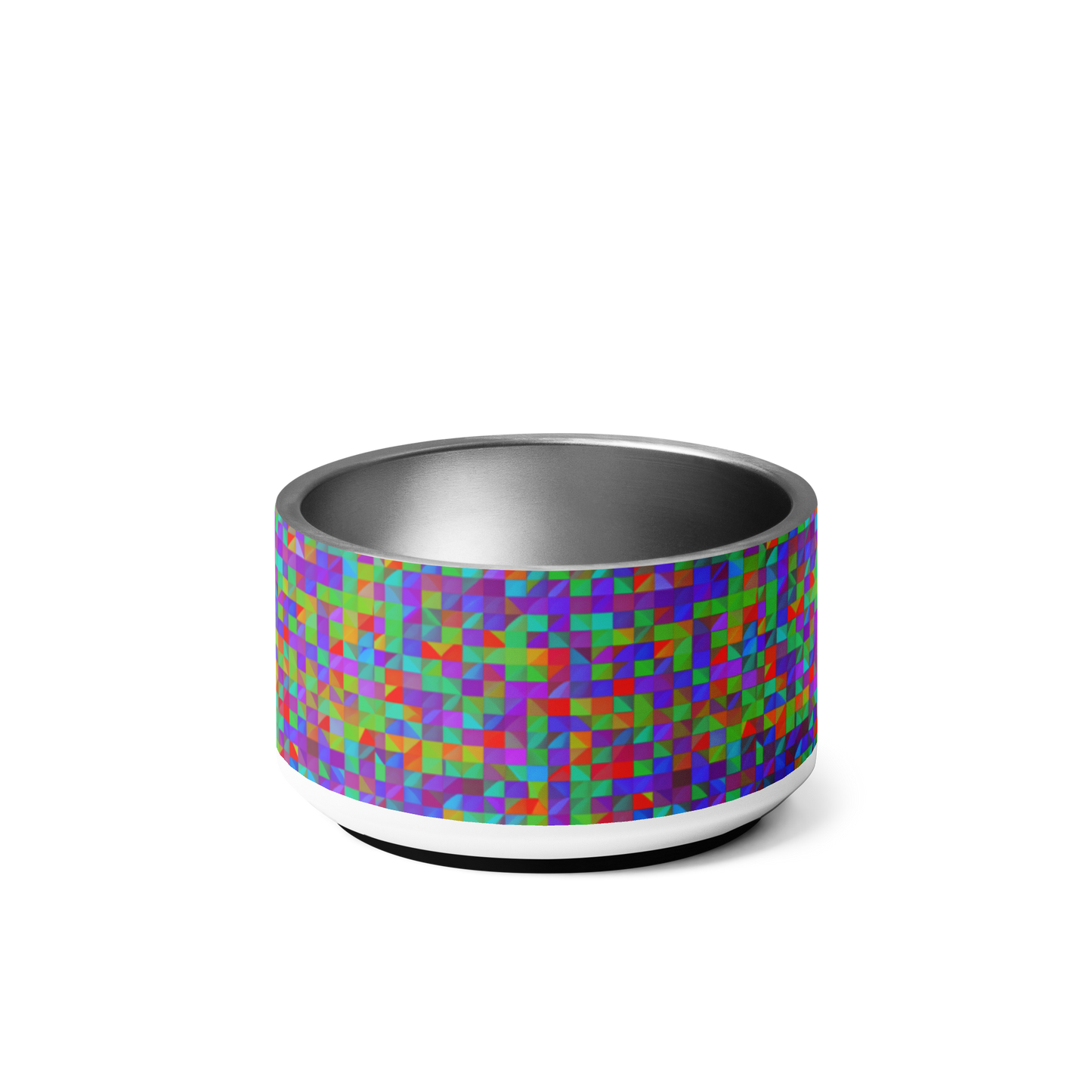 Prism Patterns Stainless Steel Pet Bowl