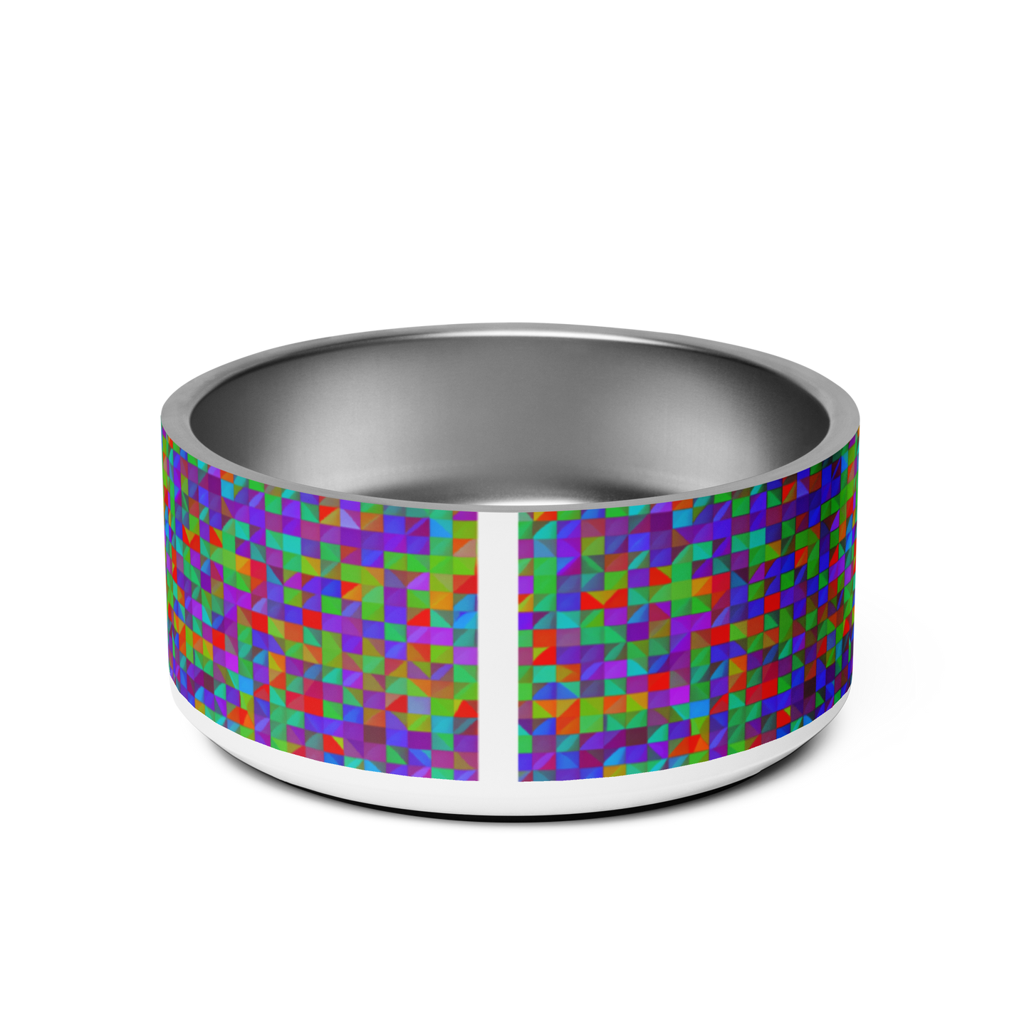 Prism Patterns Stainless Steel Pet Bowl