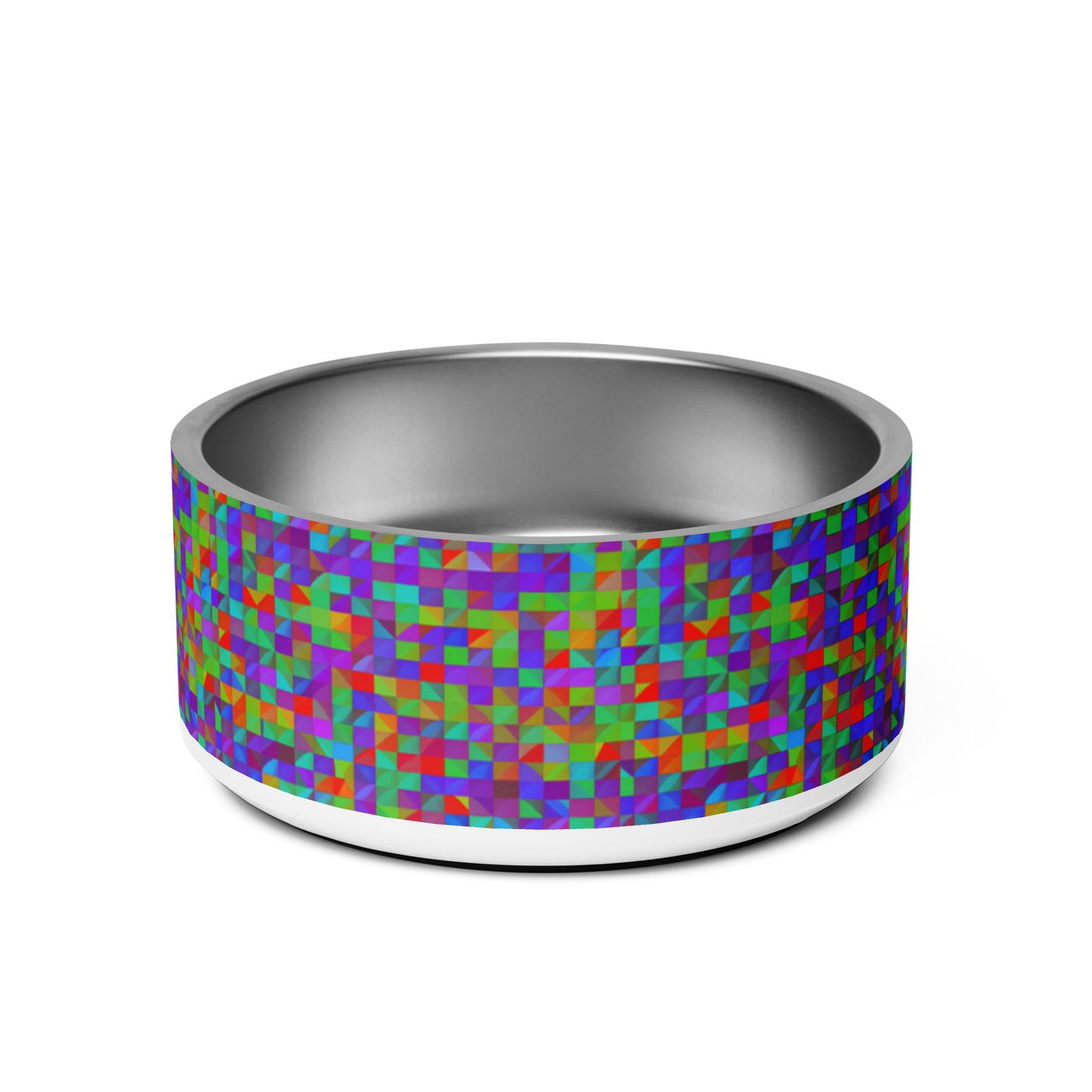 Prism Patterns Stainless Steel Pet Bowl