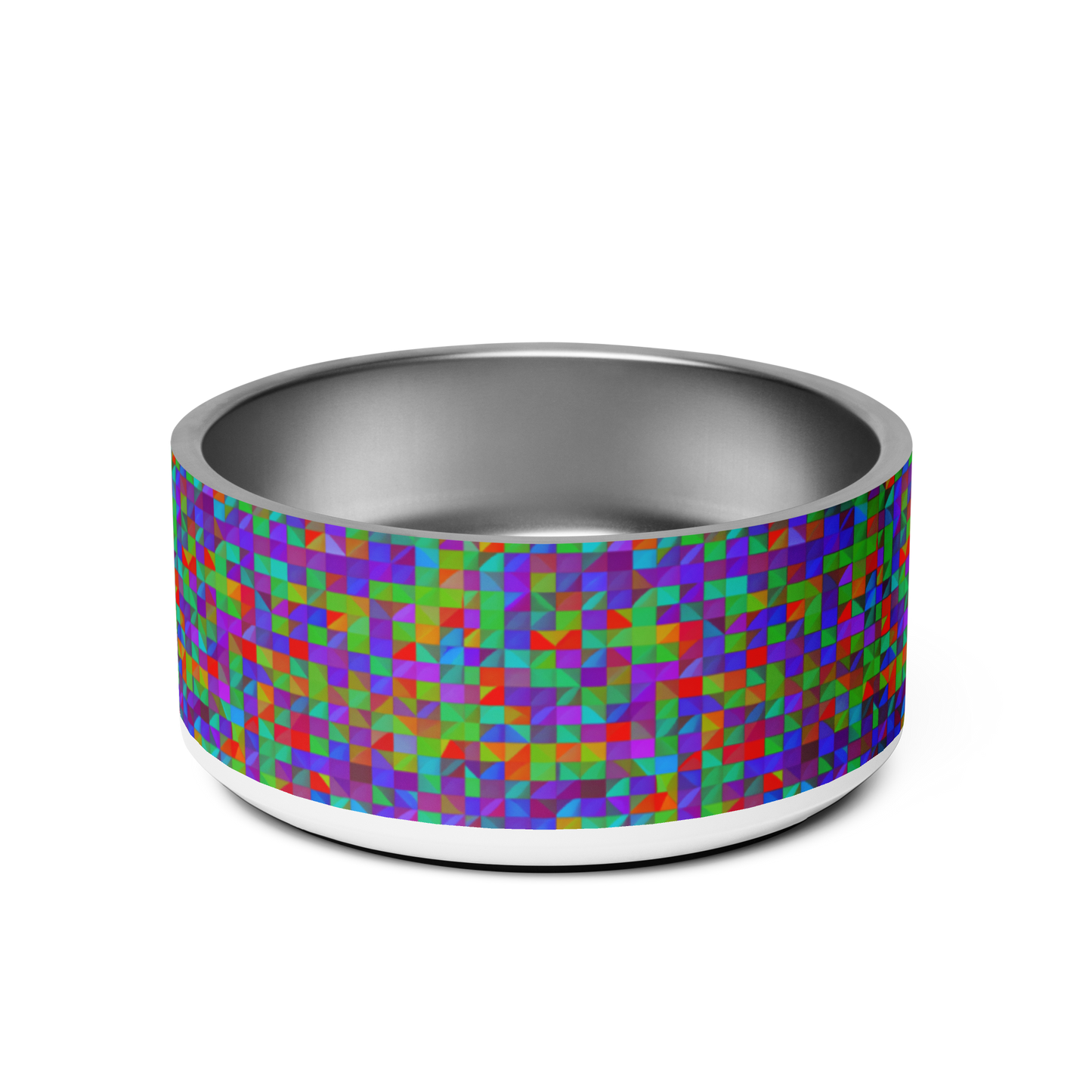 Prism Patterns Stainless Steel Pet Bowl
