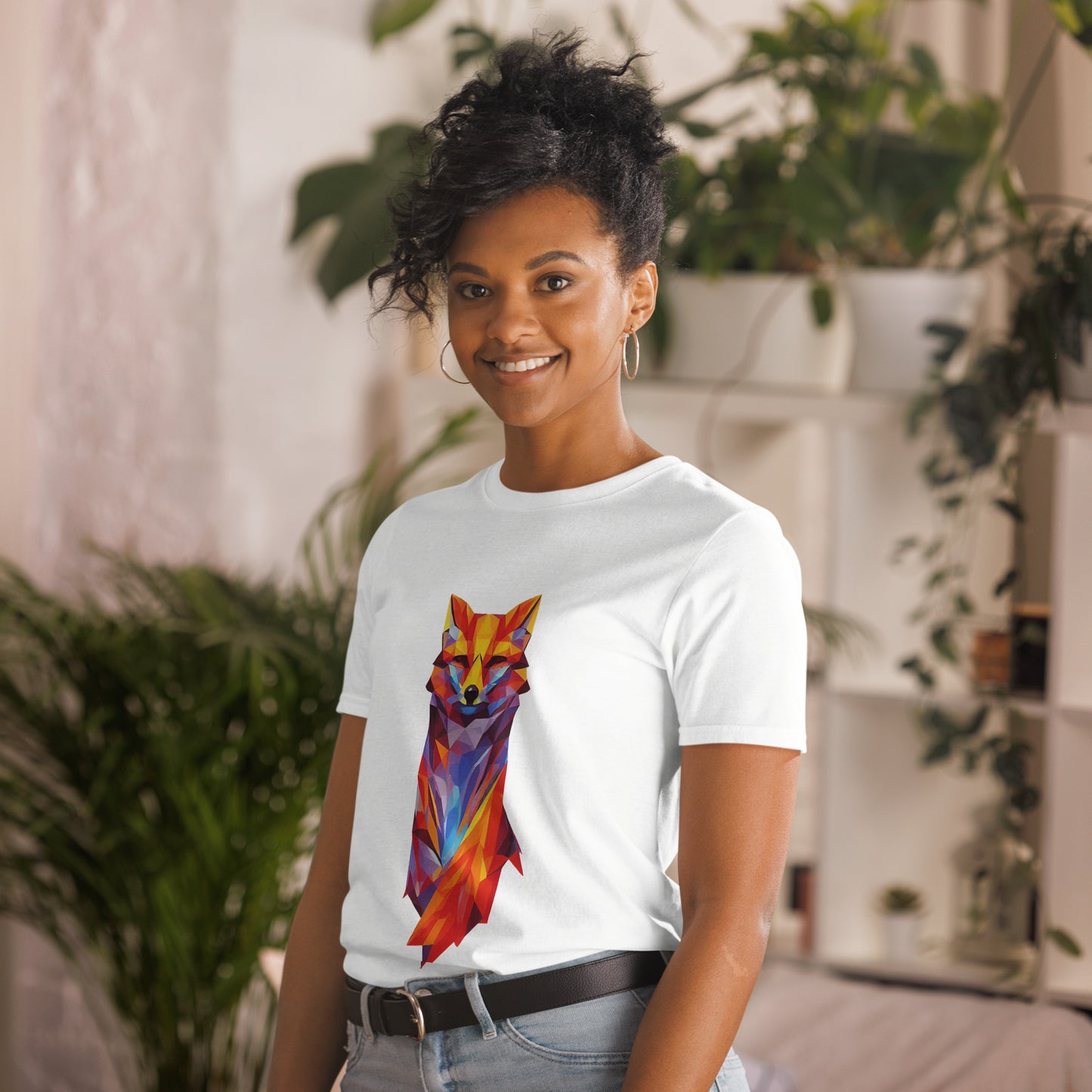 Geometric Fox Short-Sleeve Unisex T-Shirt