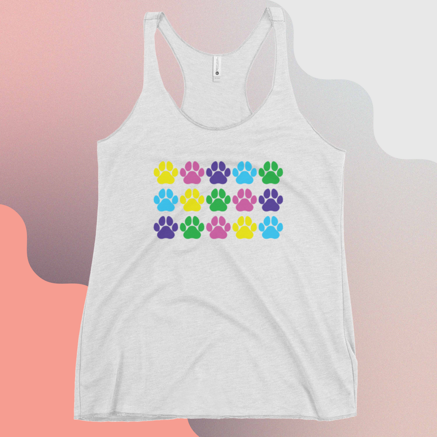 Paw Print Pop Art Women's Racerback Tank