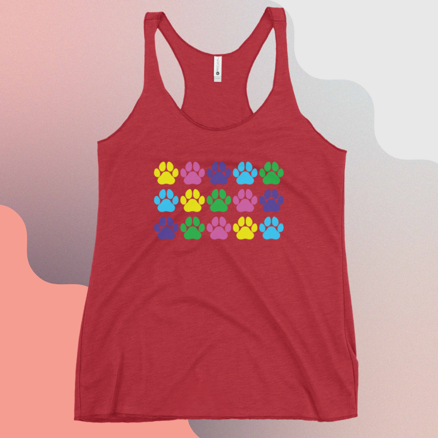 Paw Print Pop Art Women's Racerback Tank