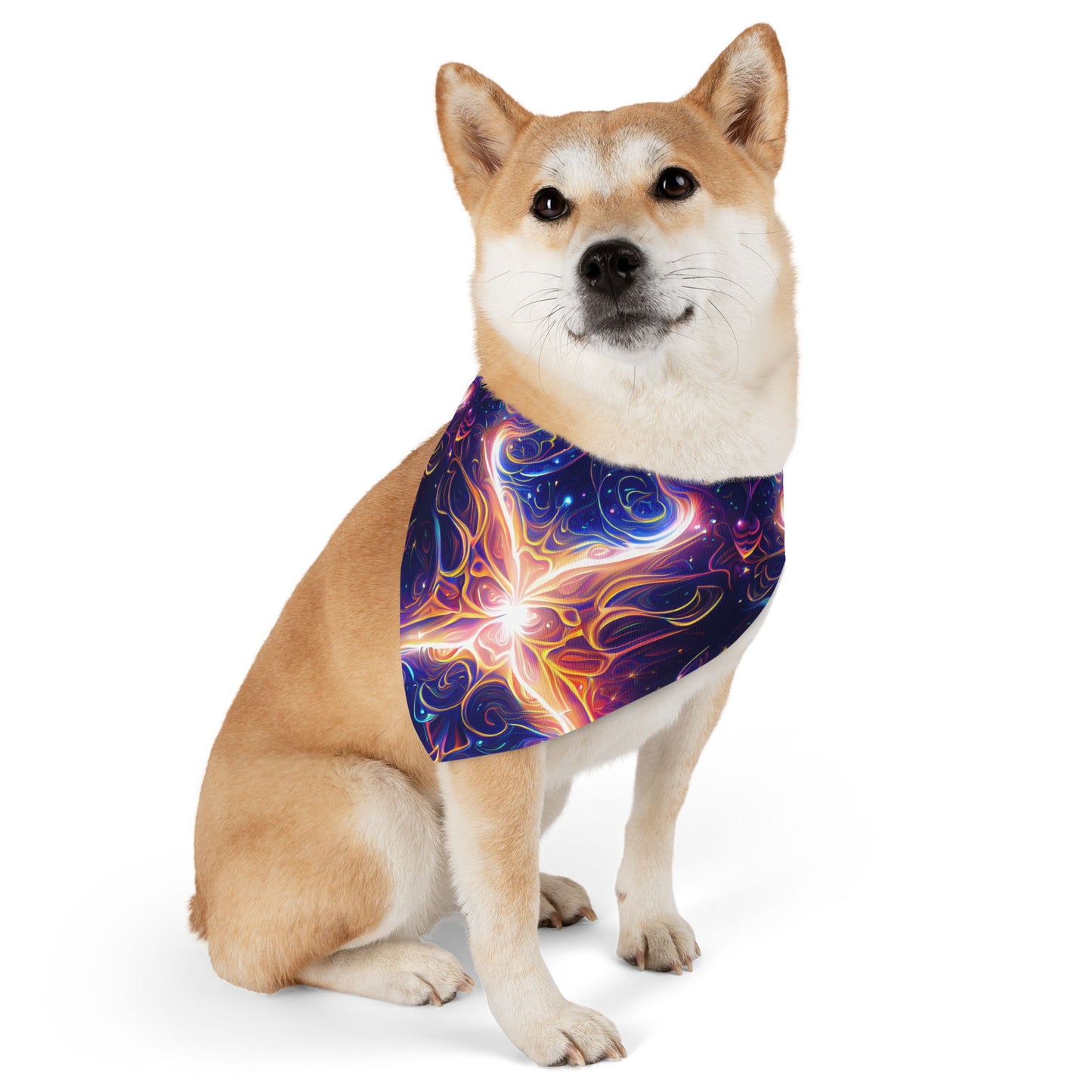 Neon Dreamscape Pet Bandana Collar