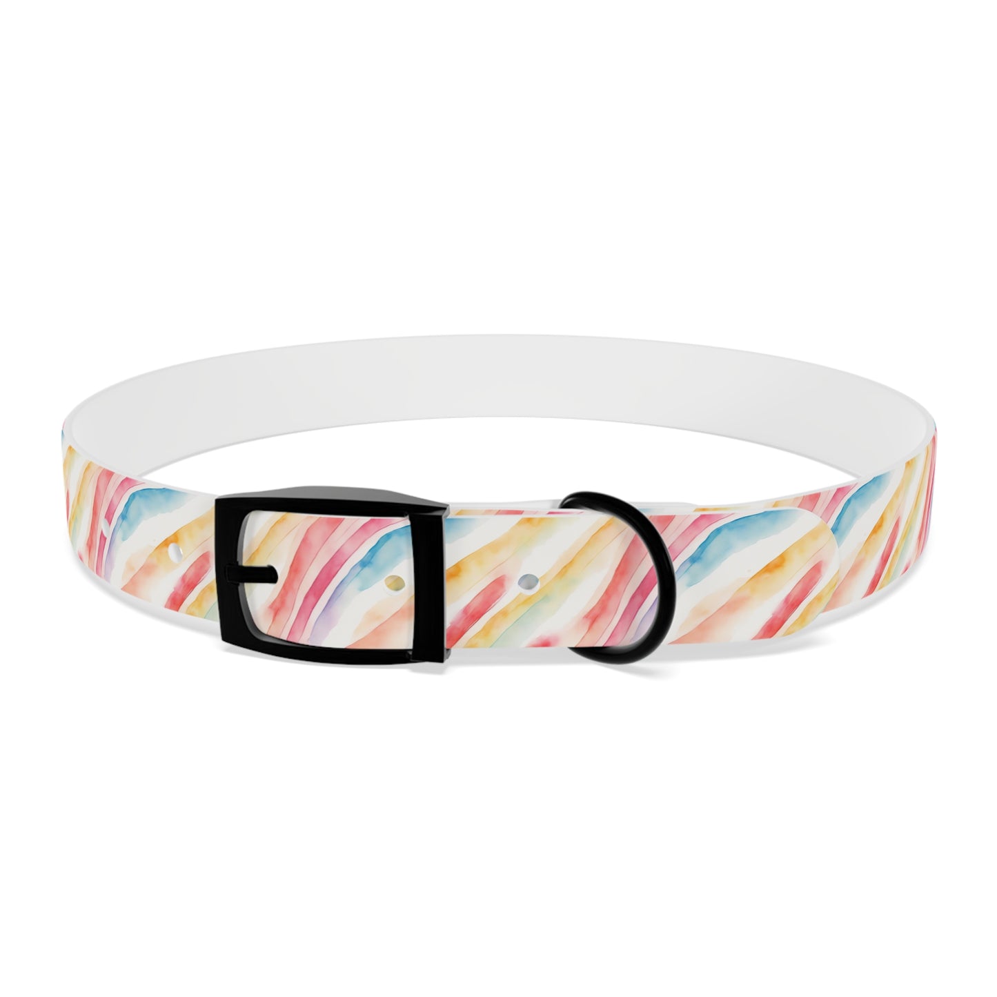 Colorful Paintbrush Stroke Watercolor Pattern Dog Collar
