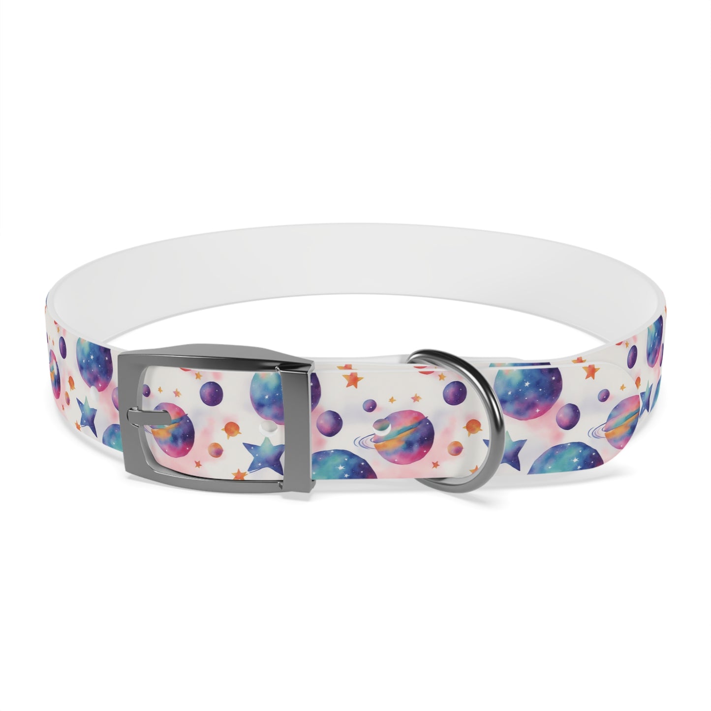 Stars & Planets Watercolor Pattern Dog Collar