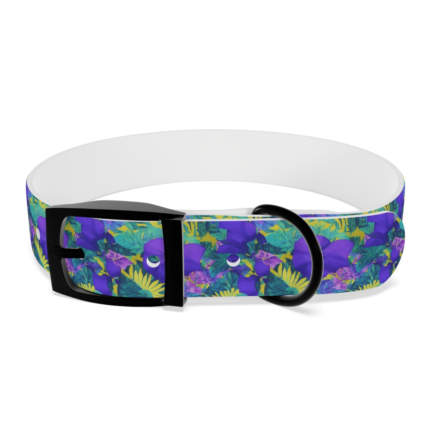 Lavender Flower Tropics Watercolor Pattern Dog Collar