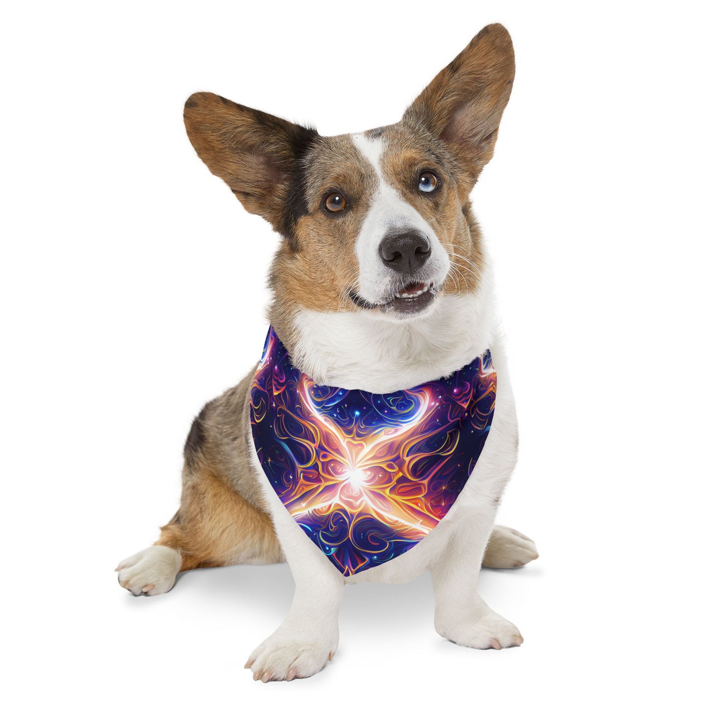 Neon Dreamscape Pet Bandana Collar