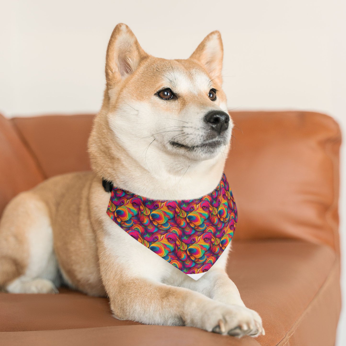 Abstract Woof Pet Bandana Collar