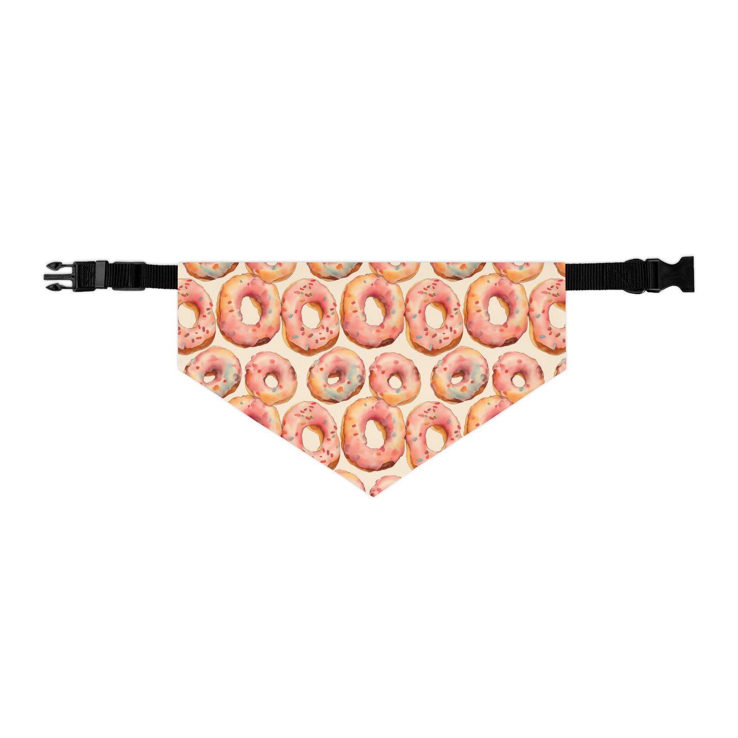Pink Sprinkle Donut Watercolor Pattern Pet Bandana Collar
