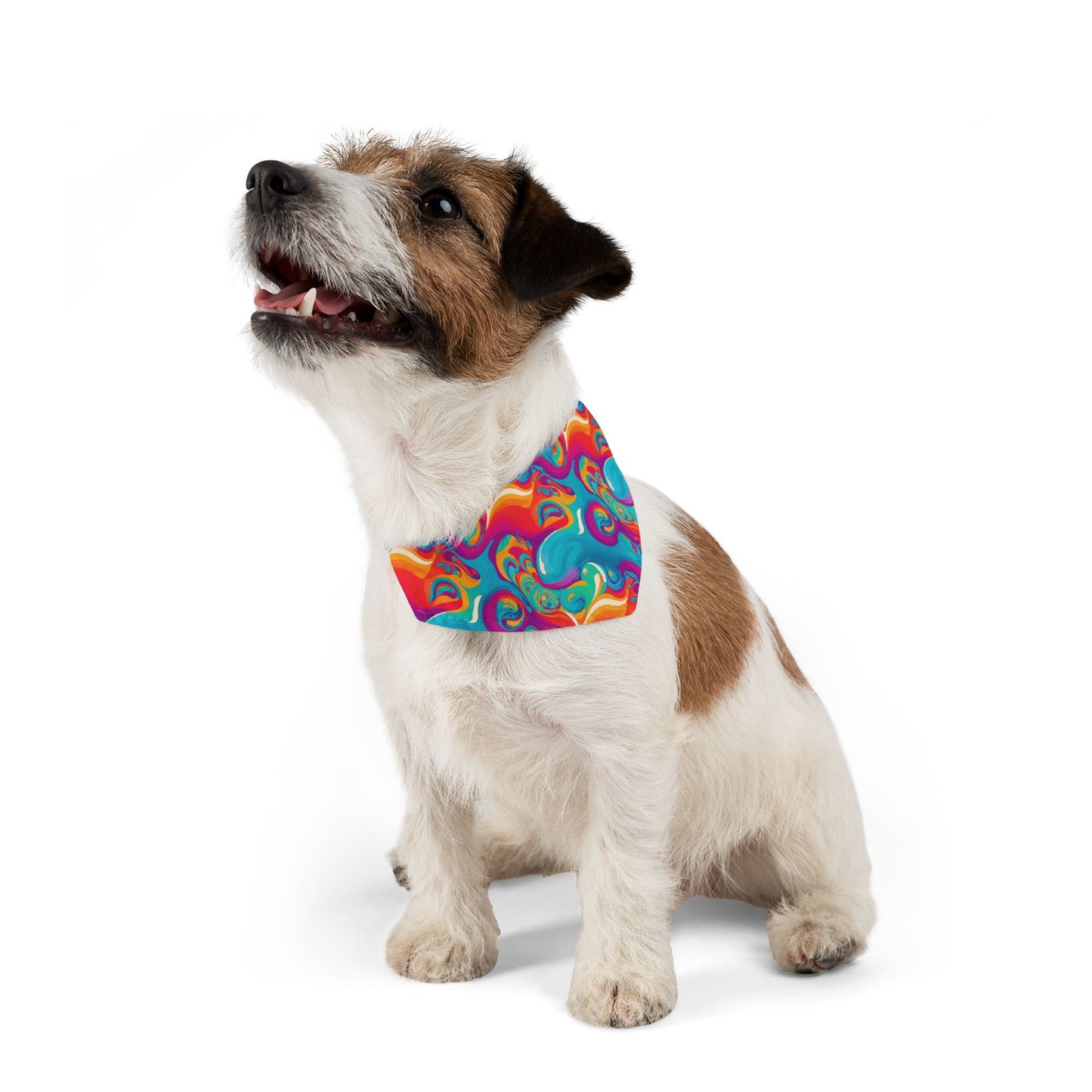 Rainbow Ripple Pet Bandana Collar