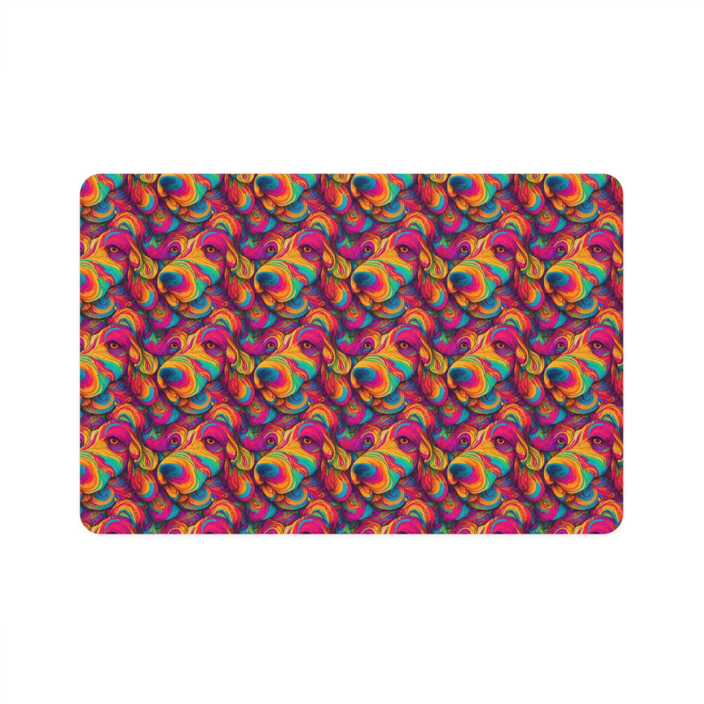 Abstract Woof Pet Food Mat (12x18)