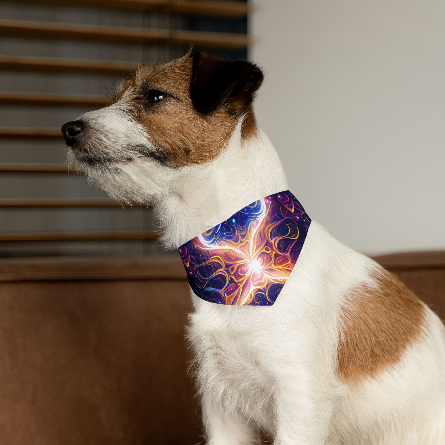 Neon Dreamscape Pet Bandana Collar