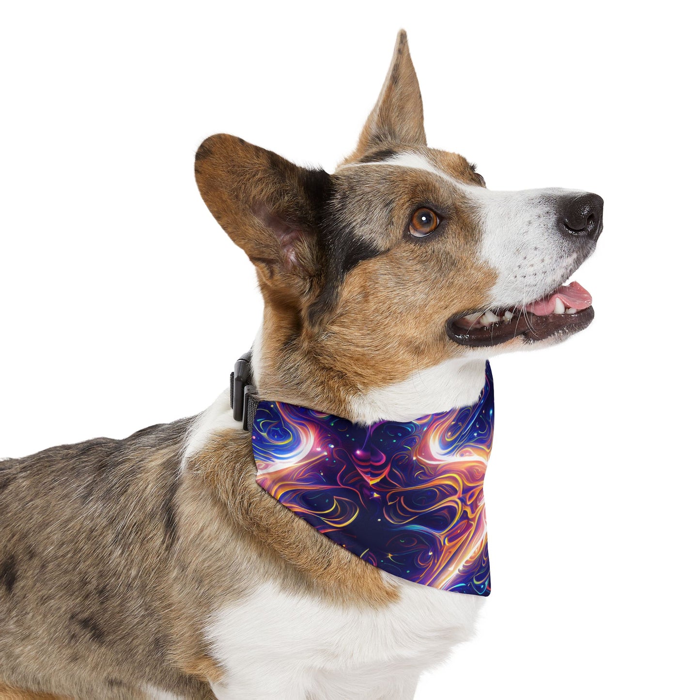 Neon Dreamscape Pet Bandana Collar