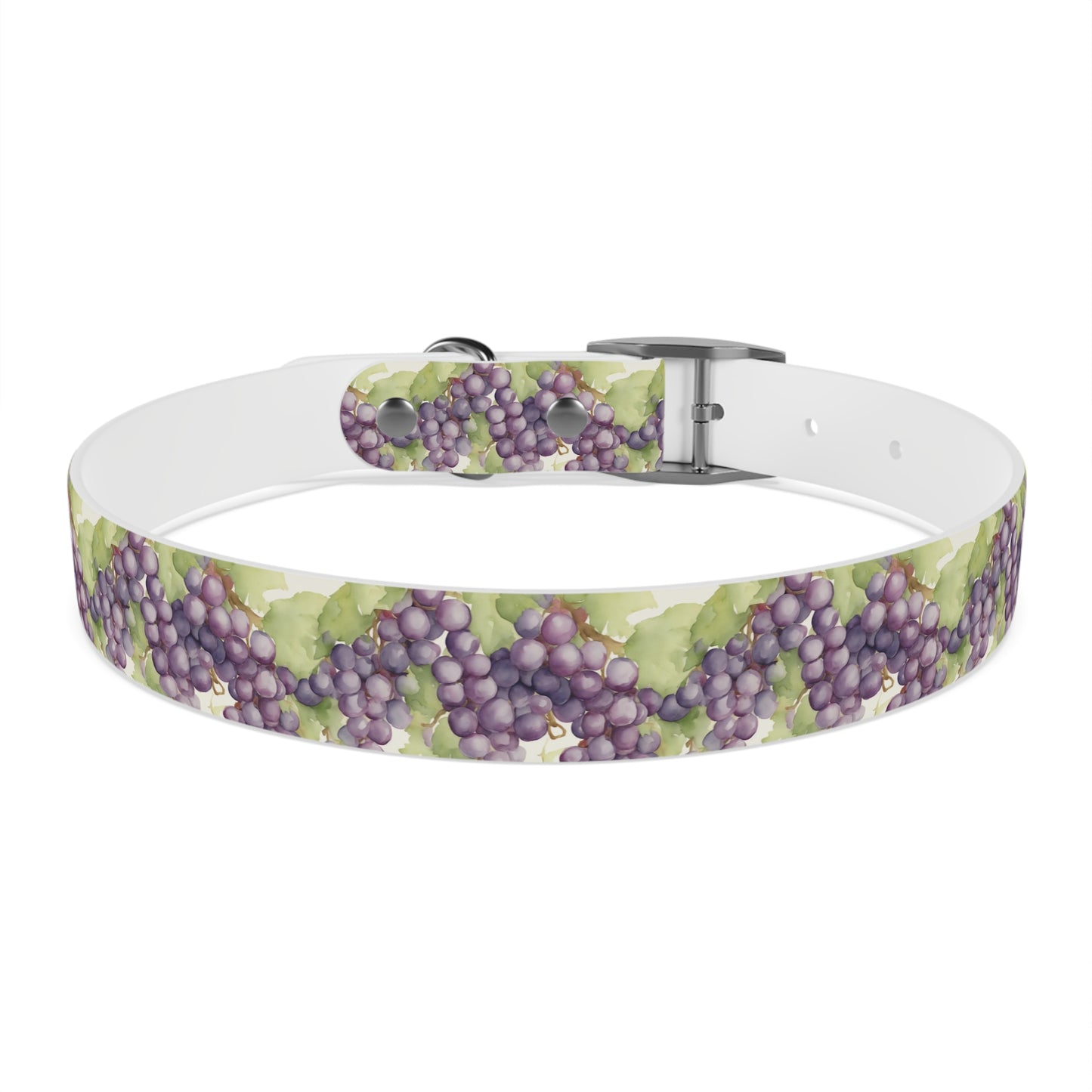 Grape Vineyard Watercolor Pattern Dog Collar