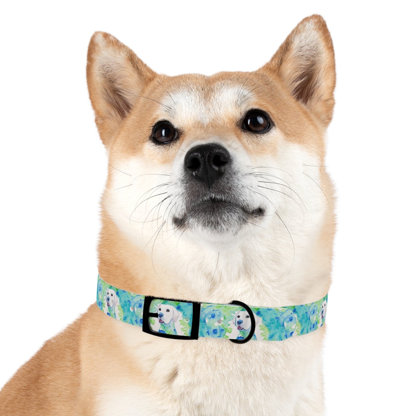 Cute Lab Watercolor Pattern Dog Collar