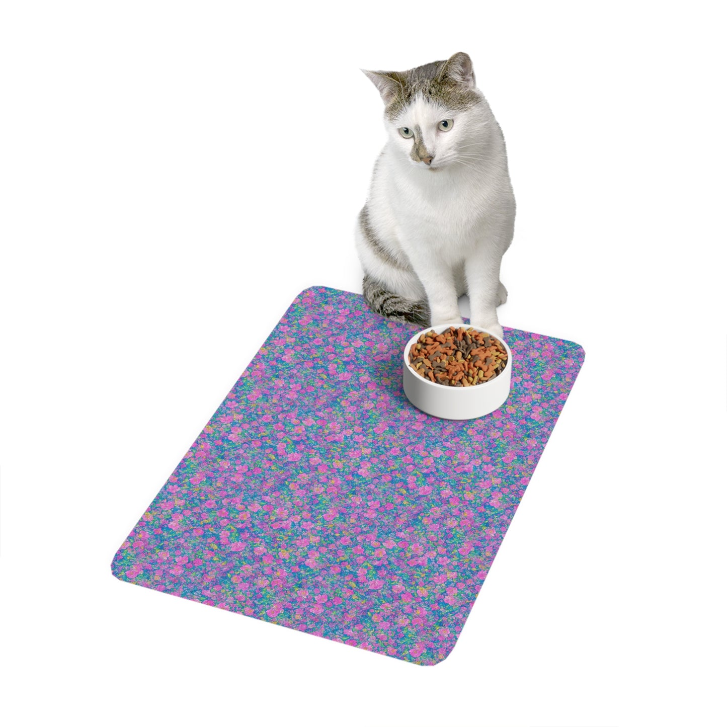 Rainbow Reflections Pet Food Mat (12x18)