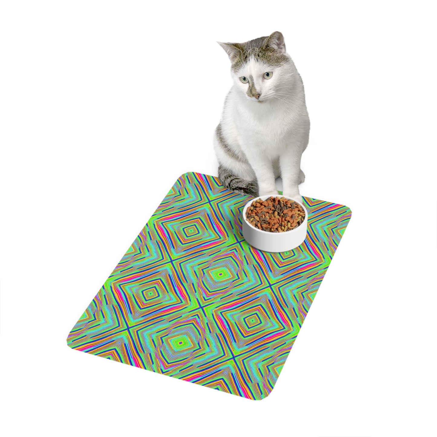 Neon Edges Pet Food Mat (12x18)