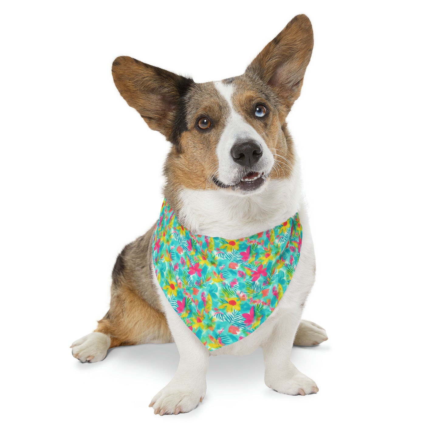 Bright Summer Vibes Watercolor Pattern Pet Bandana Collar