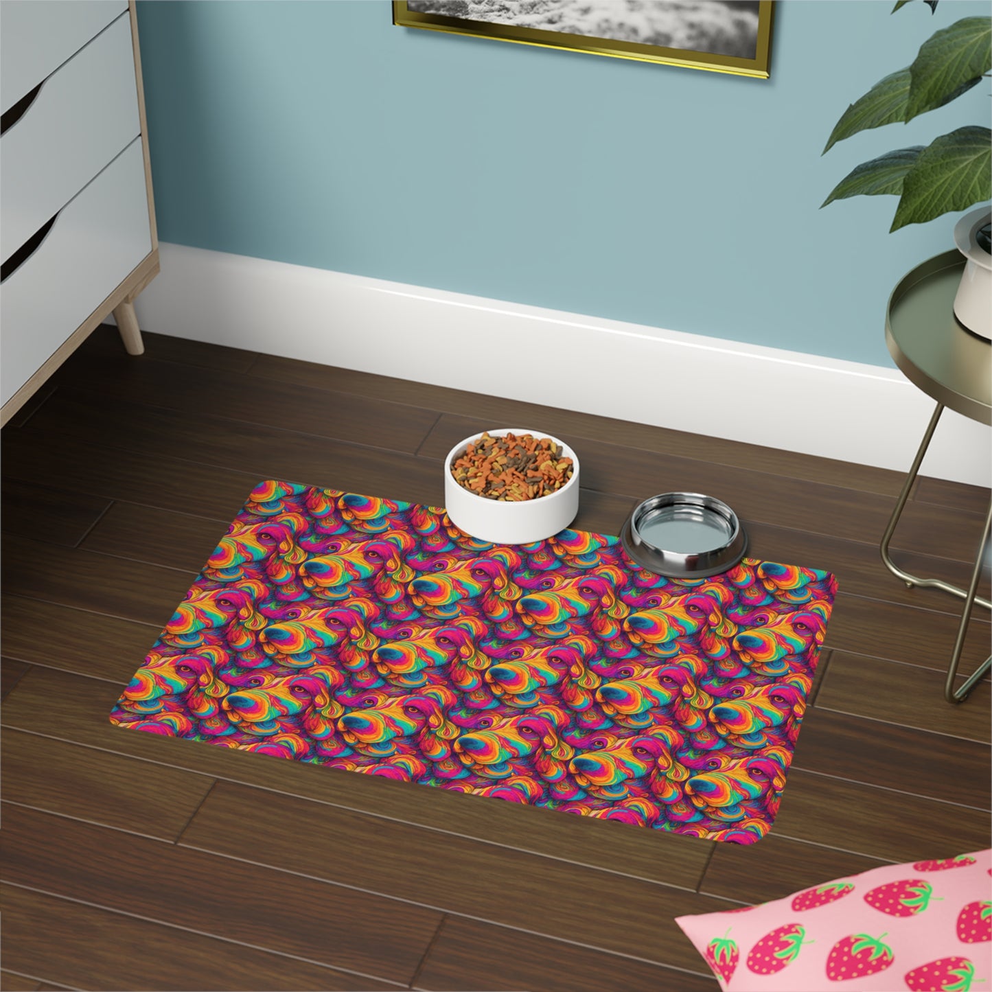 Abstract Woof Pet Food Mat (12x18)