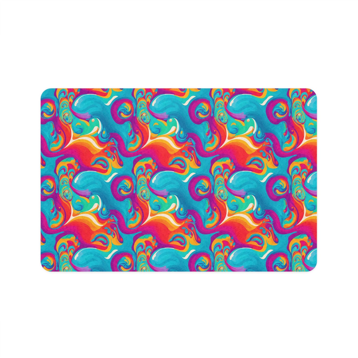 Rainbow Ripple Pet Food Mat (12x18)