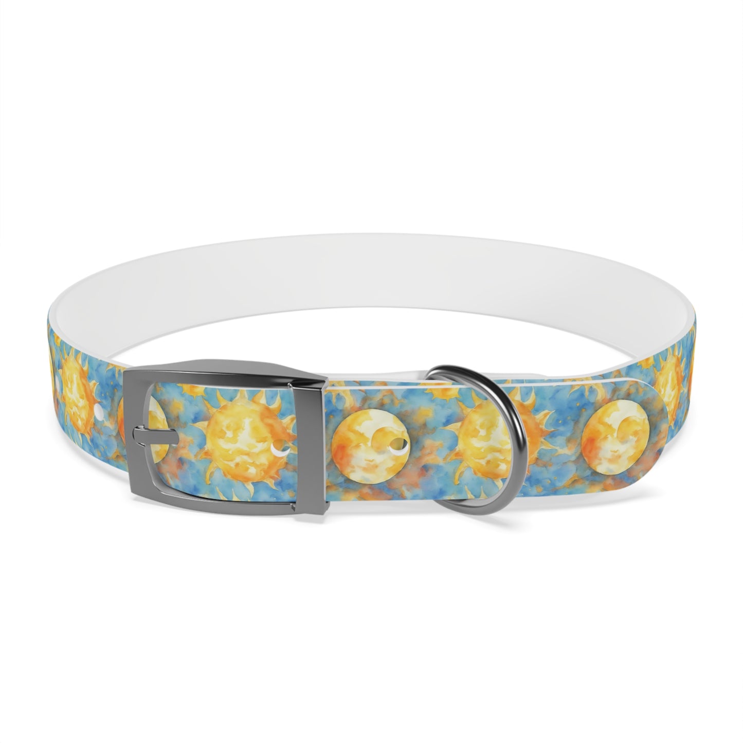 Sun & Moon Watercolor Pattern Dog Collar