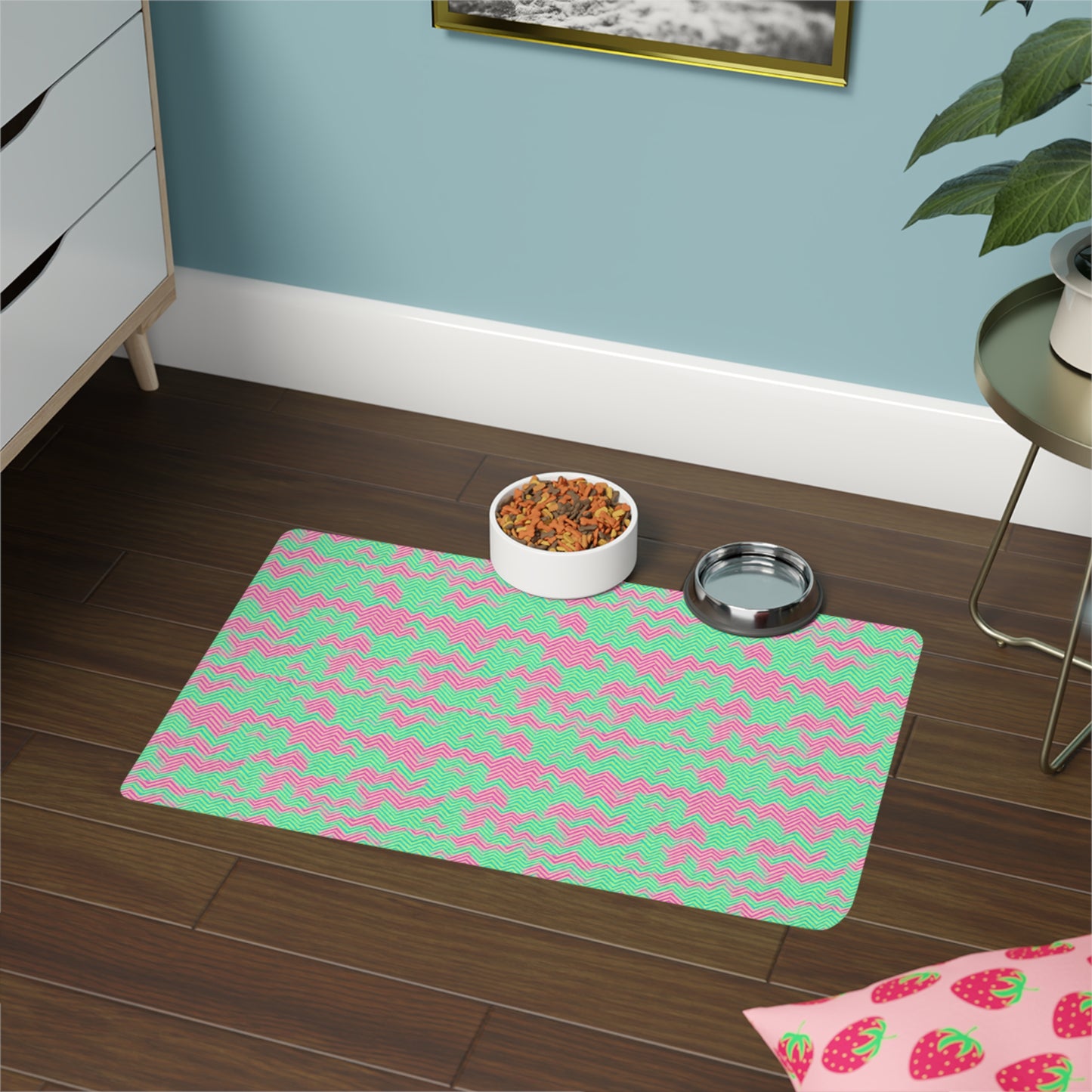 Herringbone Hues Pet Food Mat (12x18)