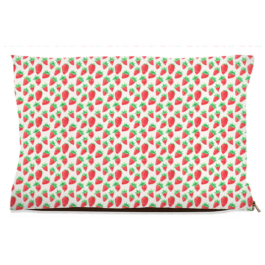 Strawberry Watercolor Pattern Pet Bed