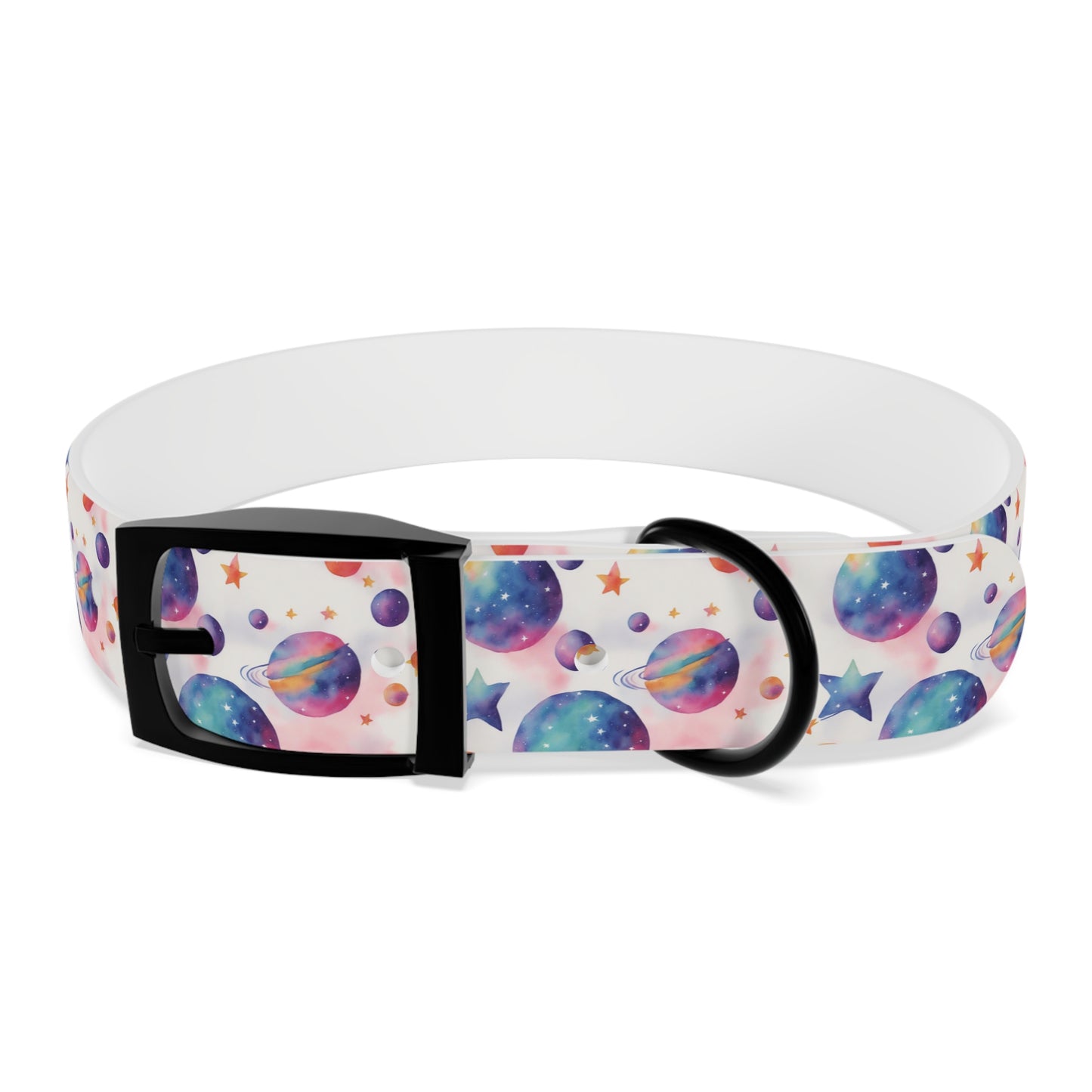 Stars & Planets Watercolor Pattern Dog Collar