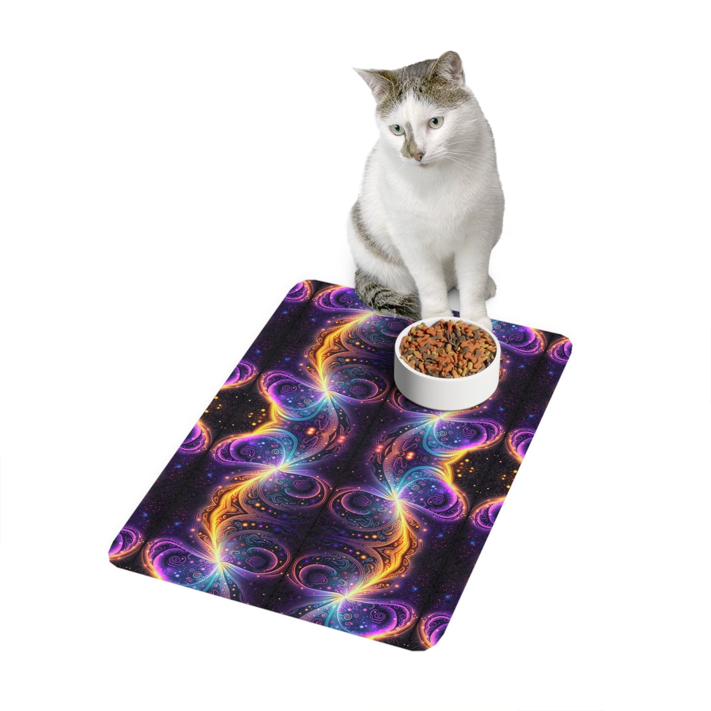 Neon Trance Pet Food Mat (12x18)