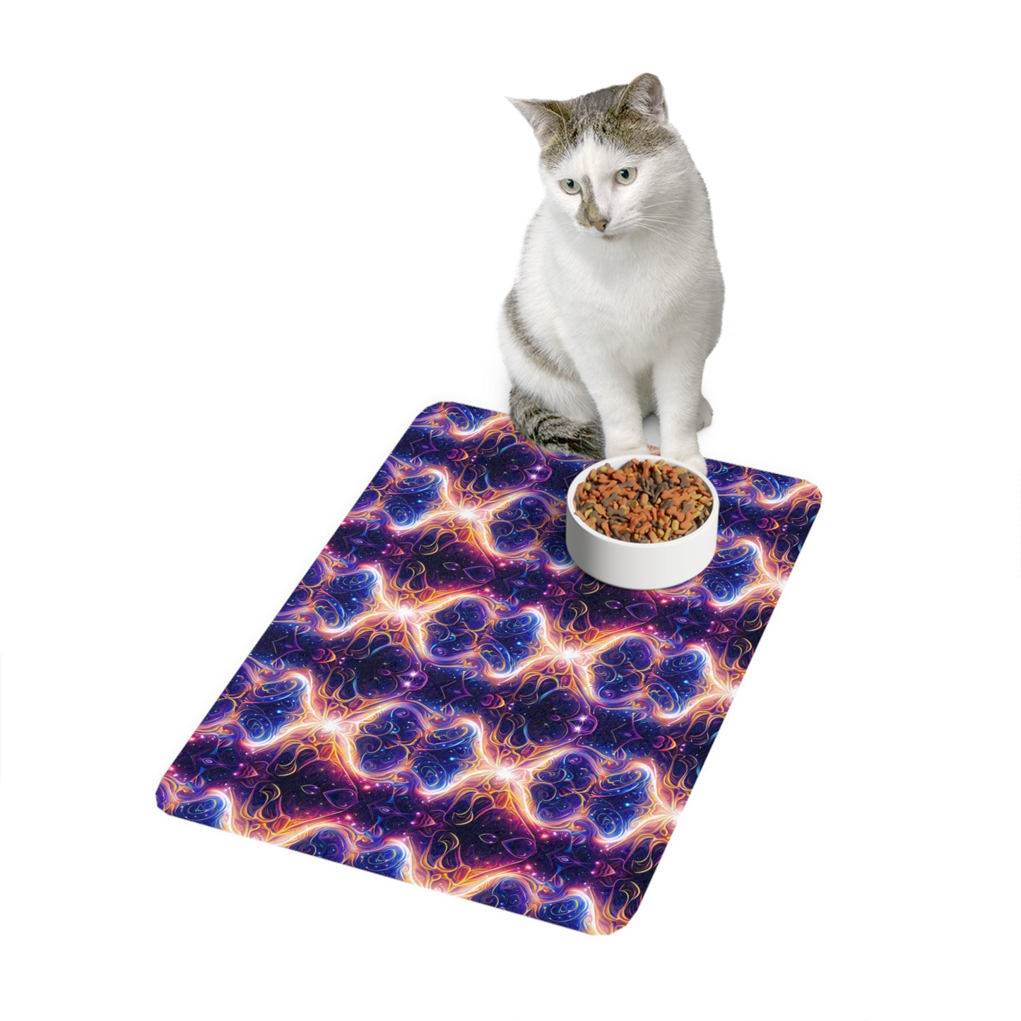 Neon Dreamscape Pet Food Mat (12x18)