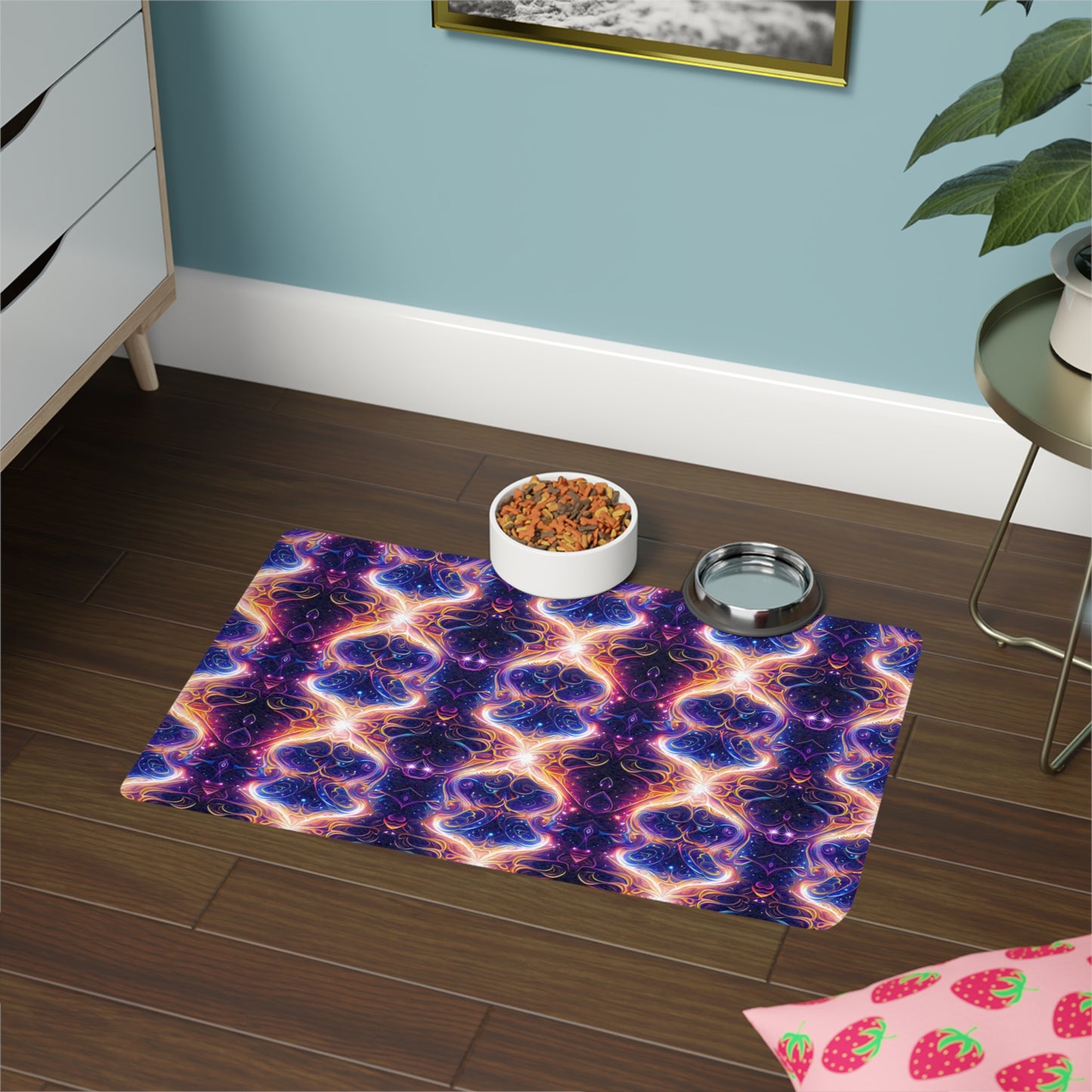 Neon Dreamscape Pet Food Mat (12x18)