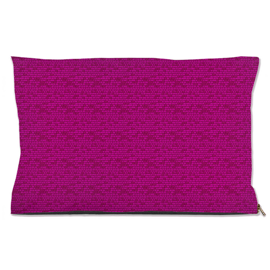 Pink Digital Pixel Brick Pattern Pet Bed
