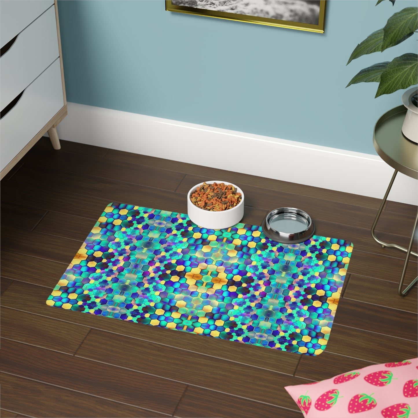 Vibrant Comb Pet Food Mat (12x18)