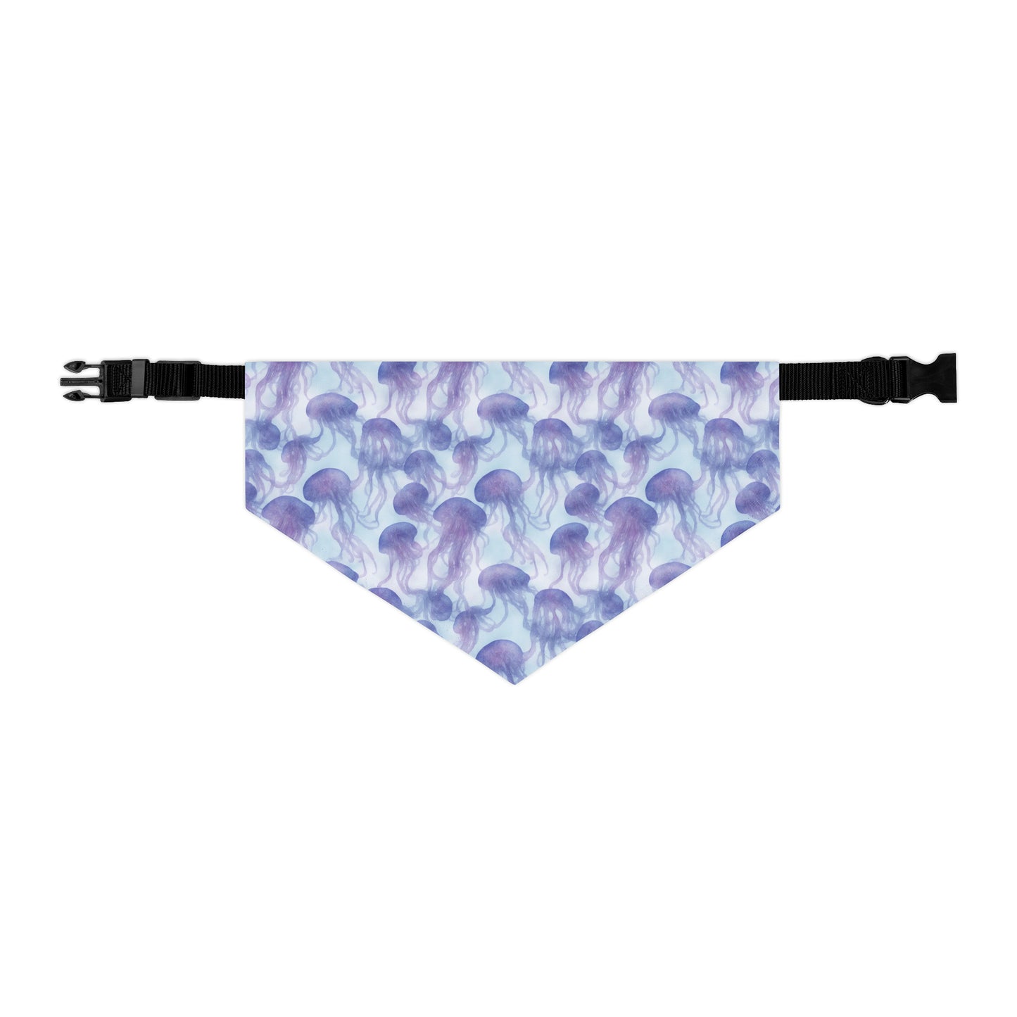 Blue & Purple Jellyfish Watercolor Pattern Pet Bandana Collar