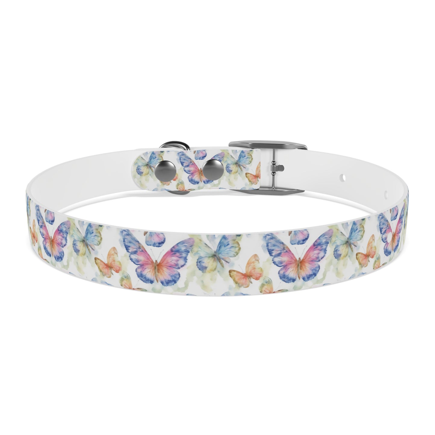 Pretty Butterfly Watercolor Pattern Dog Collar