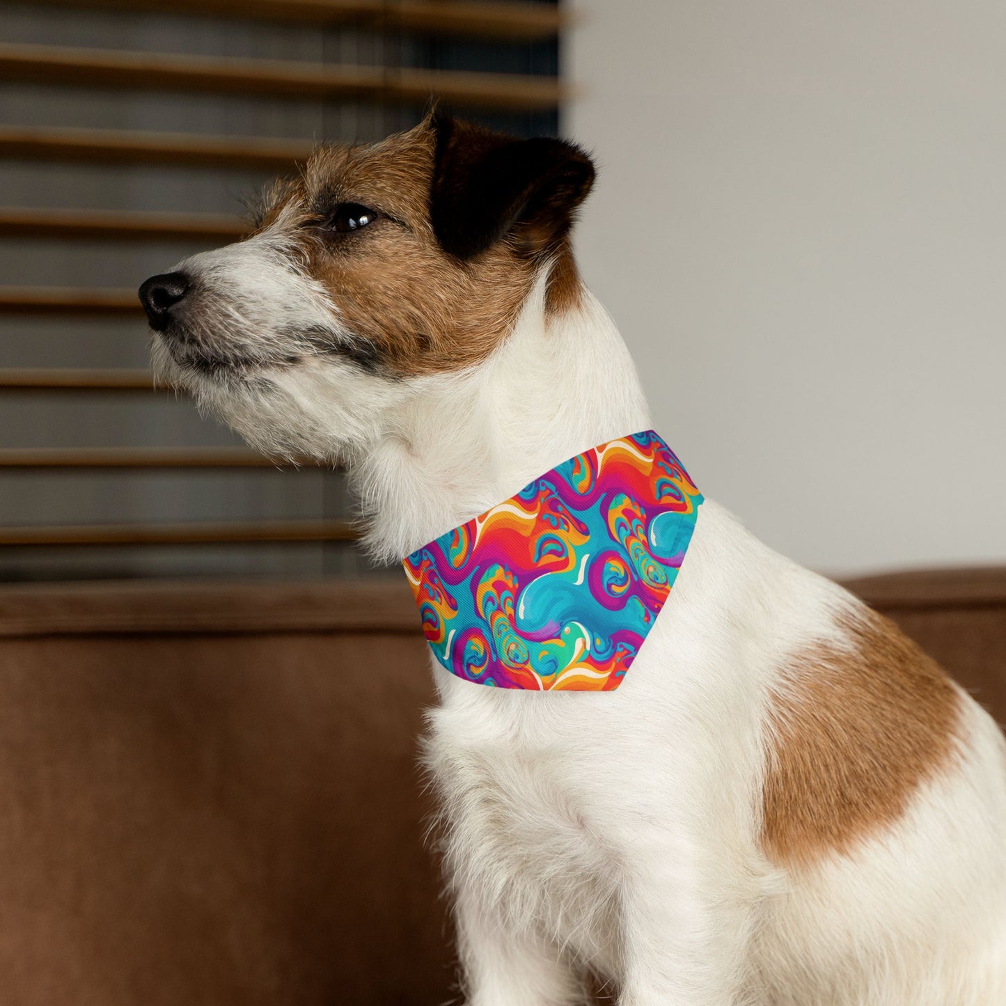 Rainbow Ripple Pet Bandana Collar