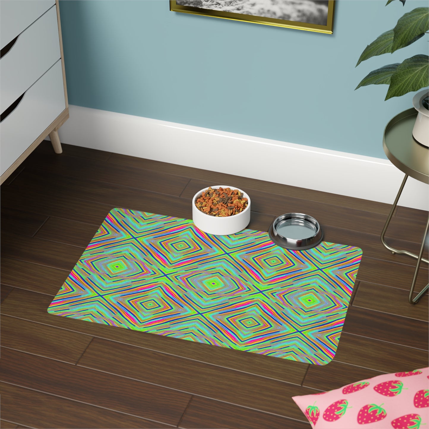 Neon Edges Pet Food Mat (12x18)