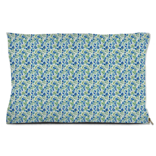 Blue & Green Floral Watercolor Pattern Pet Bed
