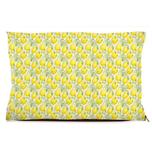 Lemon Watercolor Pattern Pet Bed