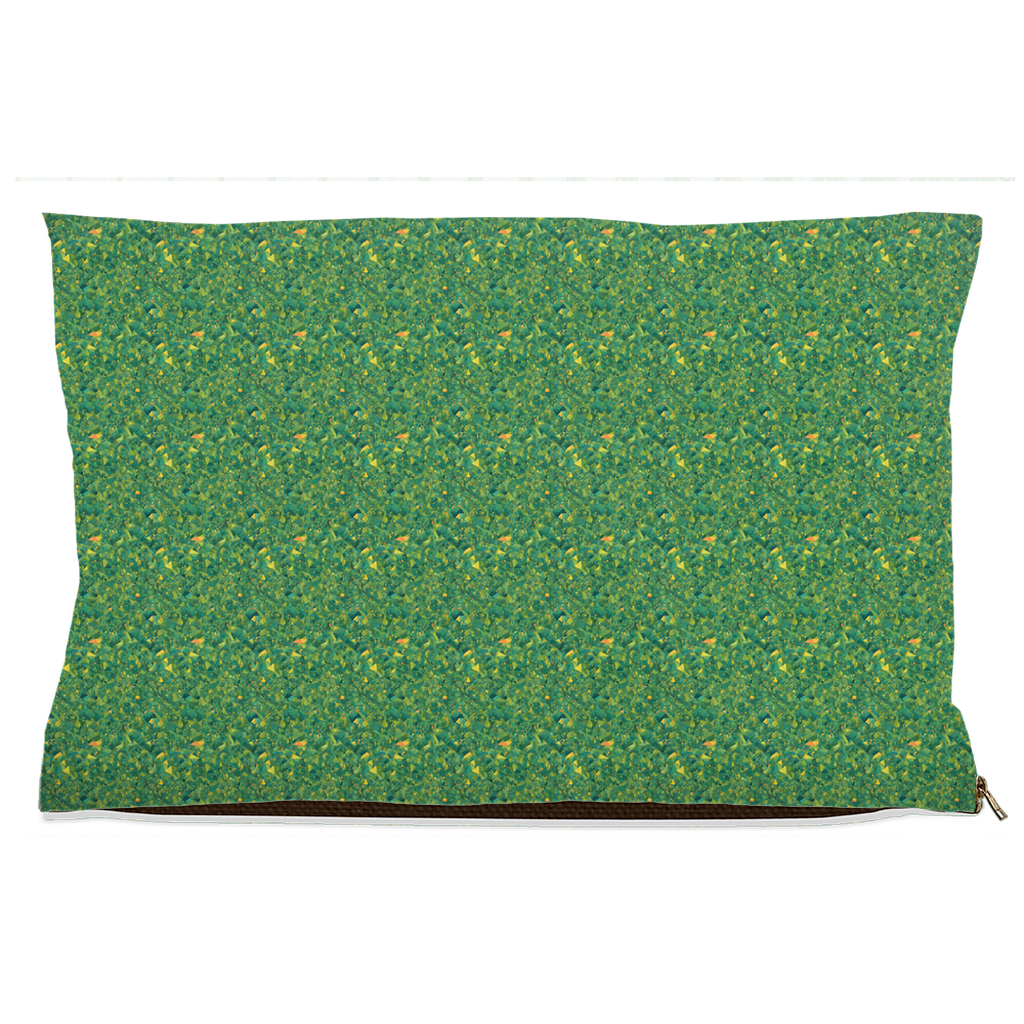 Green & Yellow Geometric Pattern Pet Bed