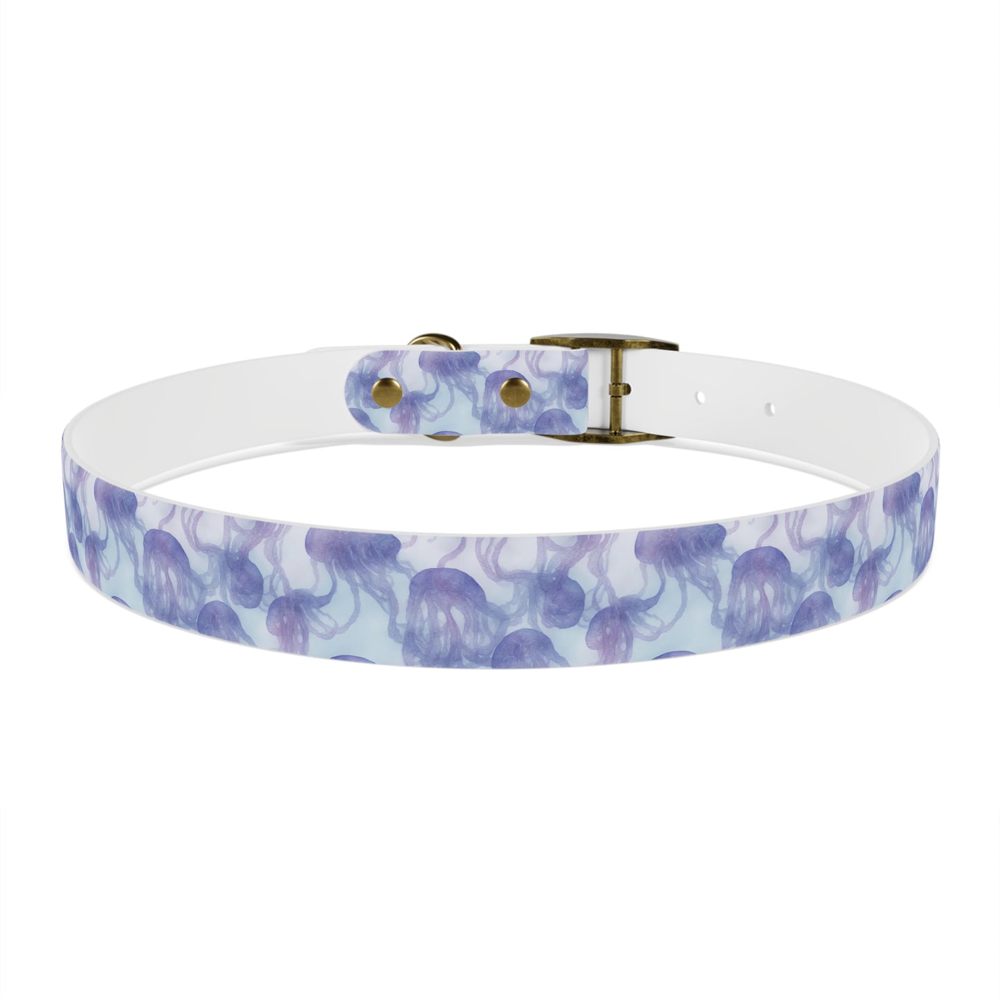 Blue & Purple Jellyfish Watercolor Pattern Dog Collar